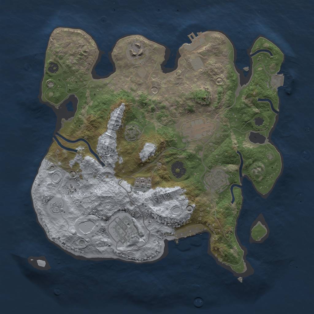 Rust Map: Procedural Map, Size: 3000, Seed: 403108181, 13 Monuments