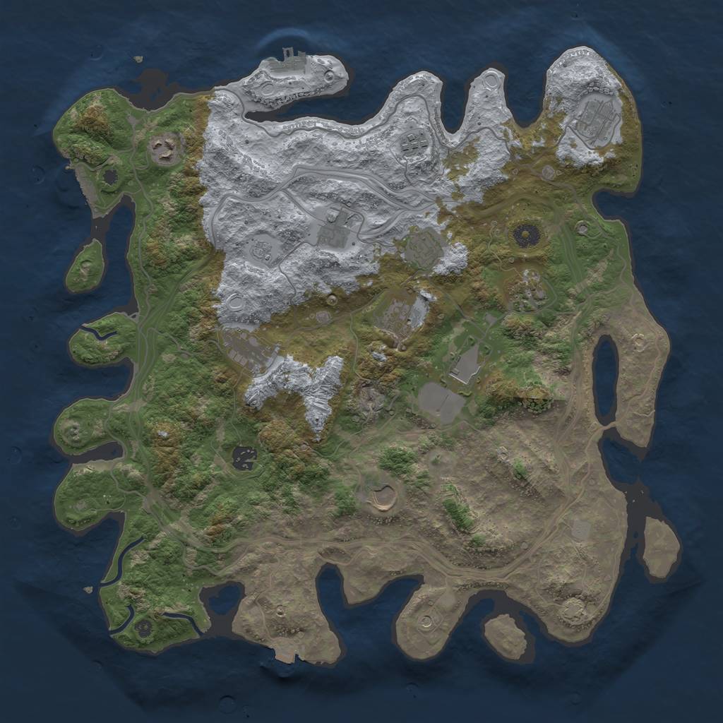 Rust Map: Procedural Map, Size: 4250, Seed: 646733782, 19 Monuments