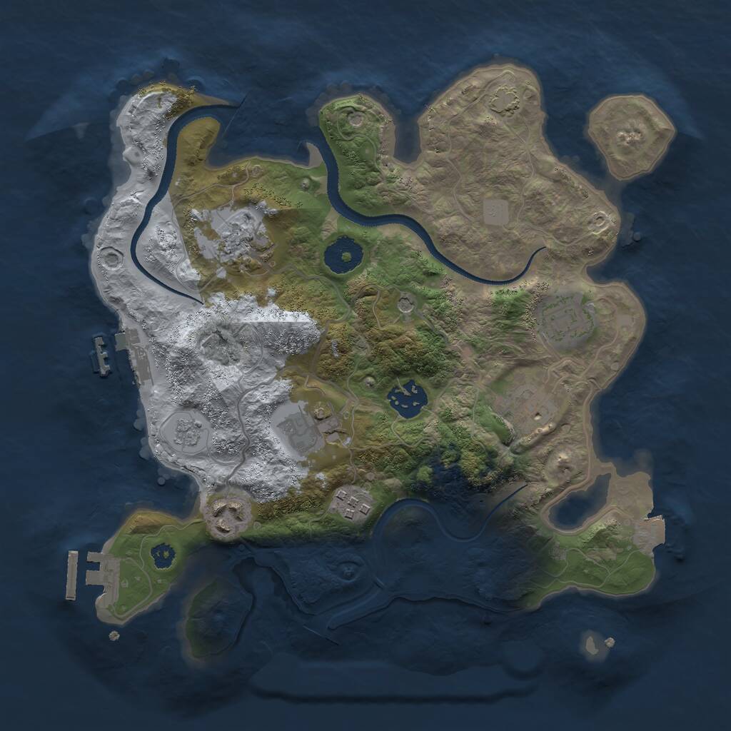 Rust Map: Procedural Map, Size: 3000, Seed: 1218421541, 13 Monuments