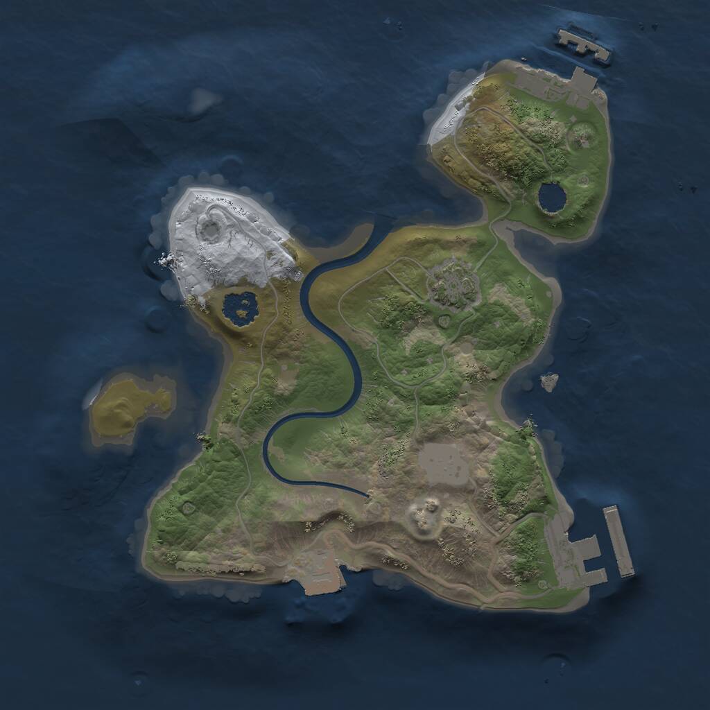 Rust Map: Procedural Map, Size: 2000, Seed: 1540199960, 4 Monuments