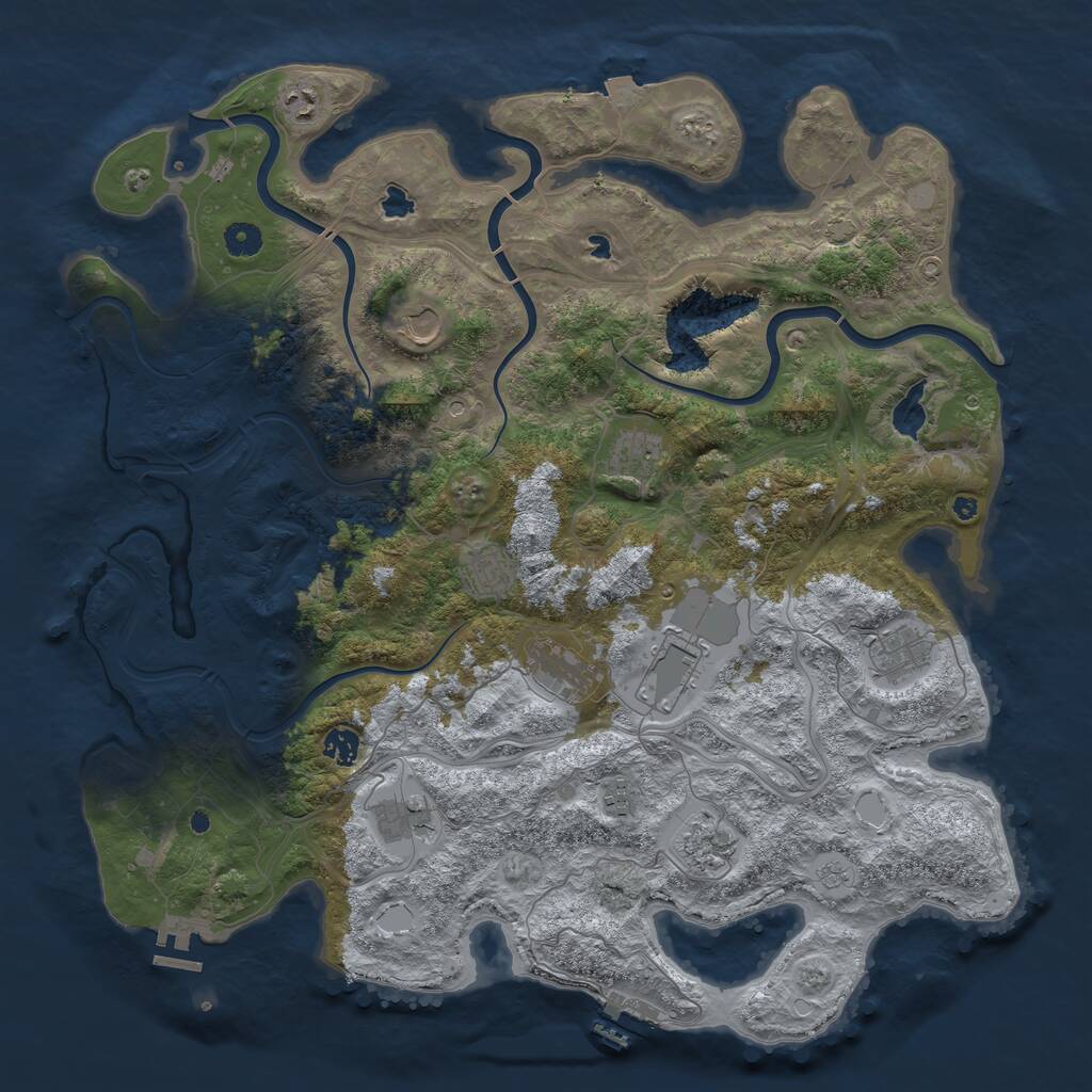 Rust Map: Procedural Map, Size: 4500, Seed: 7812362, 17 Monuments