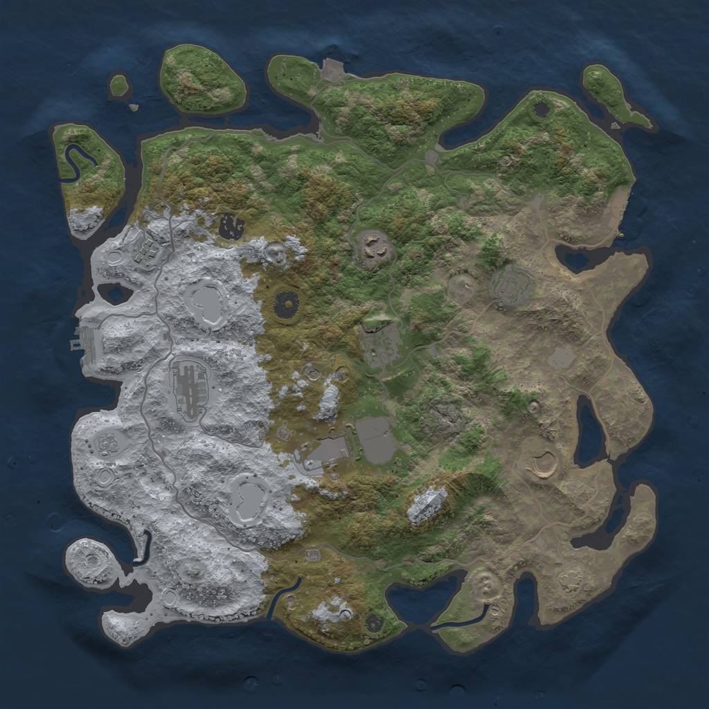 Rust Map: Procedural Map, Size: 4000, Seed: 3517482, 16 Monuments