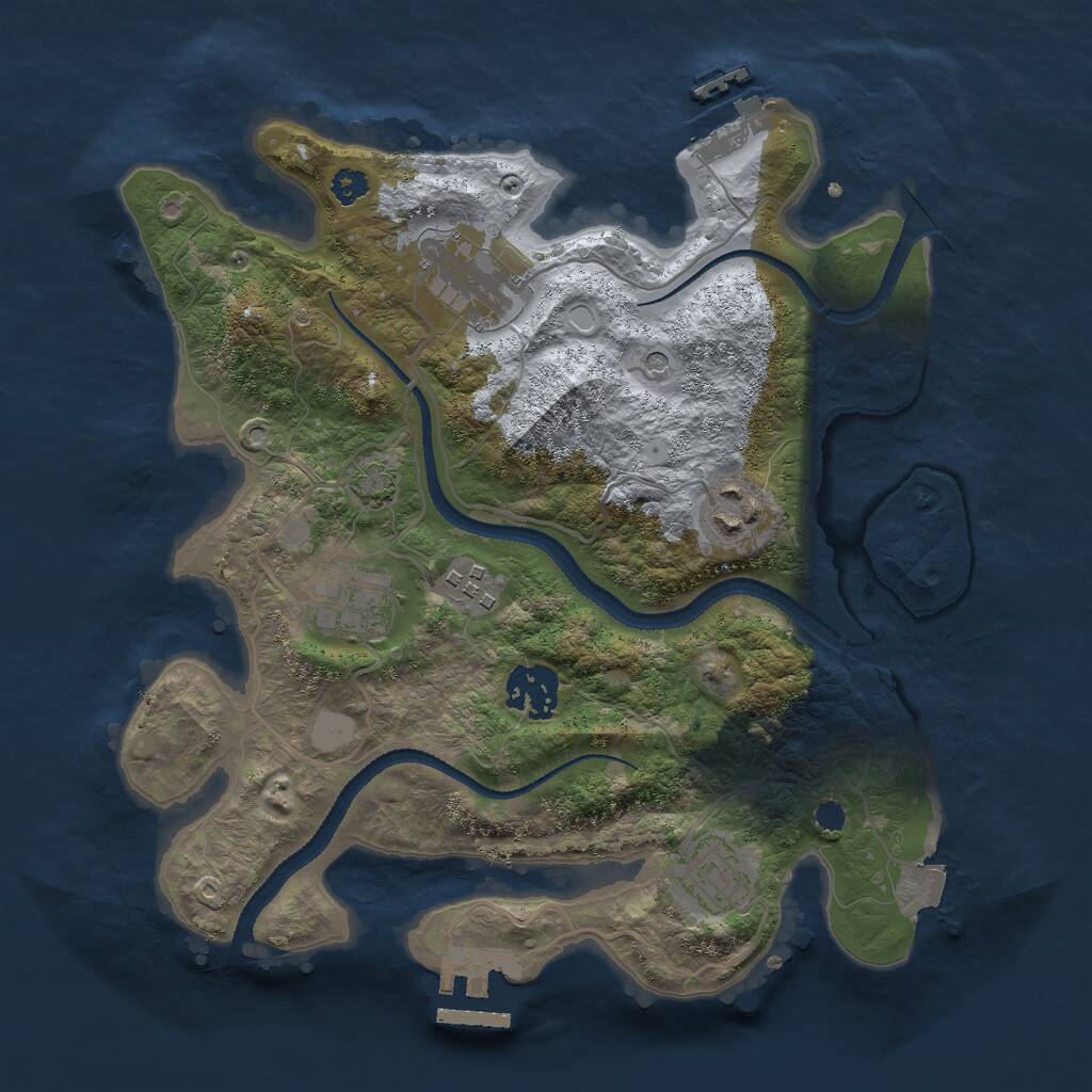 Rust Map: Procedural Map, Size: 3000, Seed: 2459062, 11 Monuments