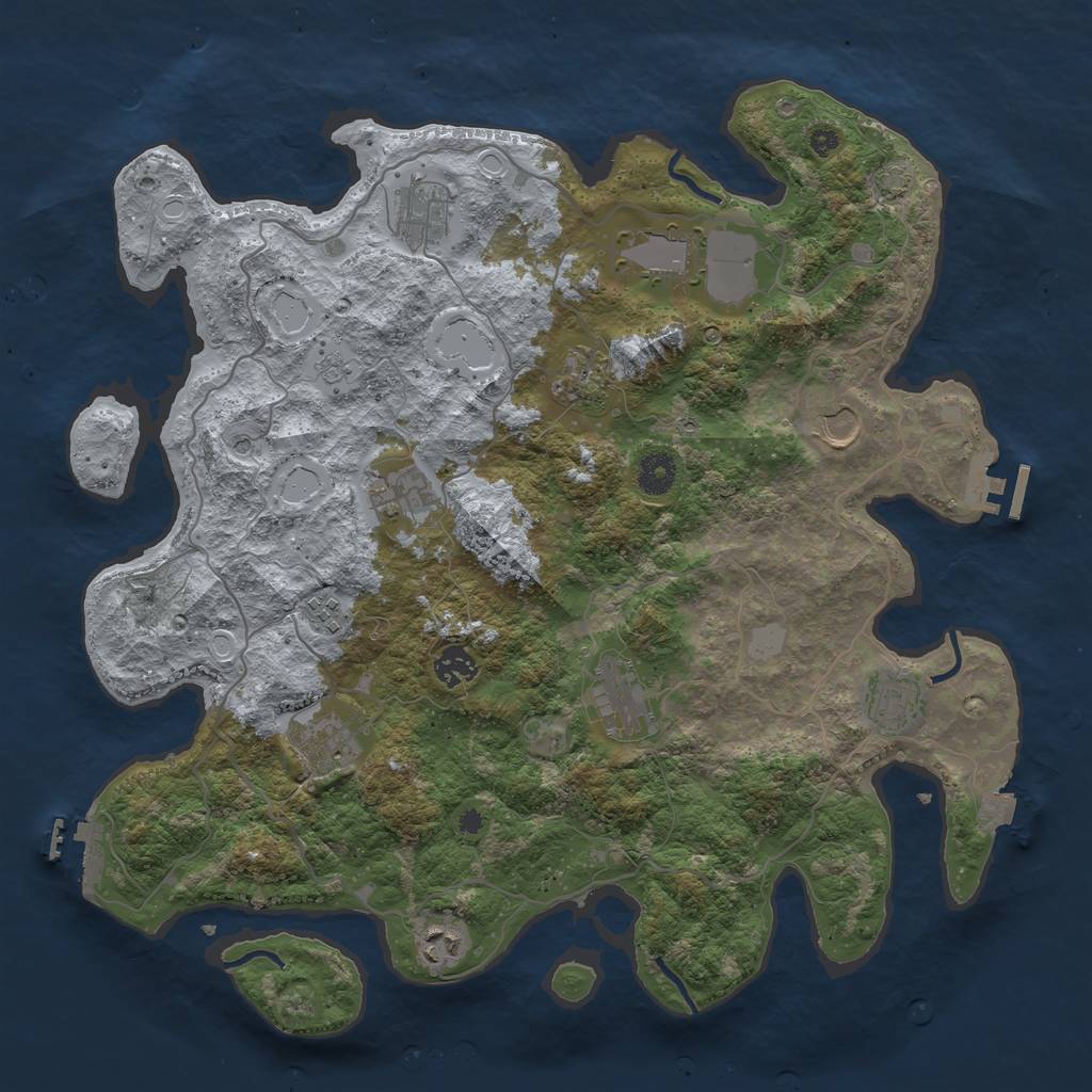 Rust Map: Procedural Map, Size: 4000, Seed: 2071977, 19 Monuments