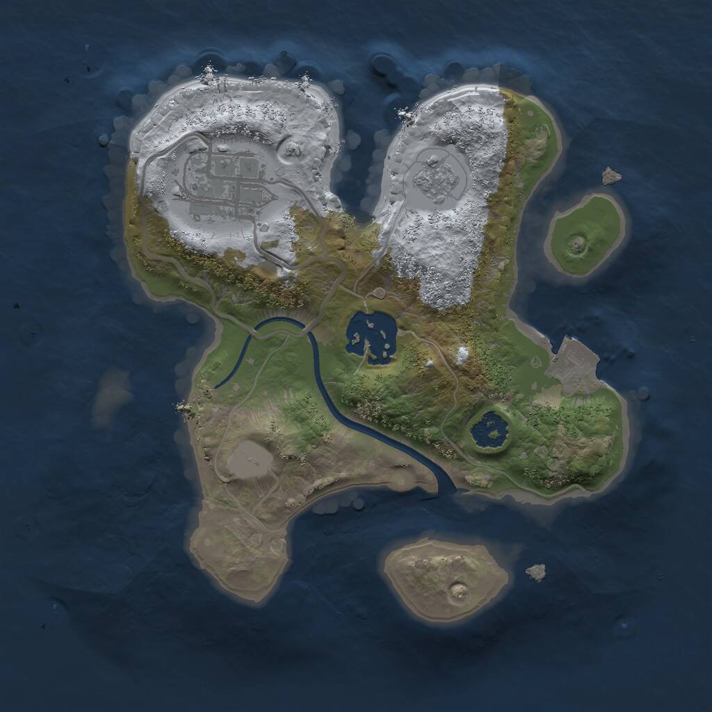 Rust Map: Procedural Map, Size: 2000, Seed: 936954774, 4 Monuments