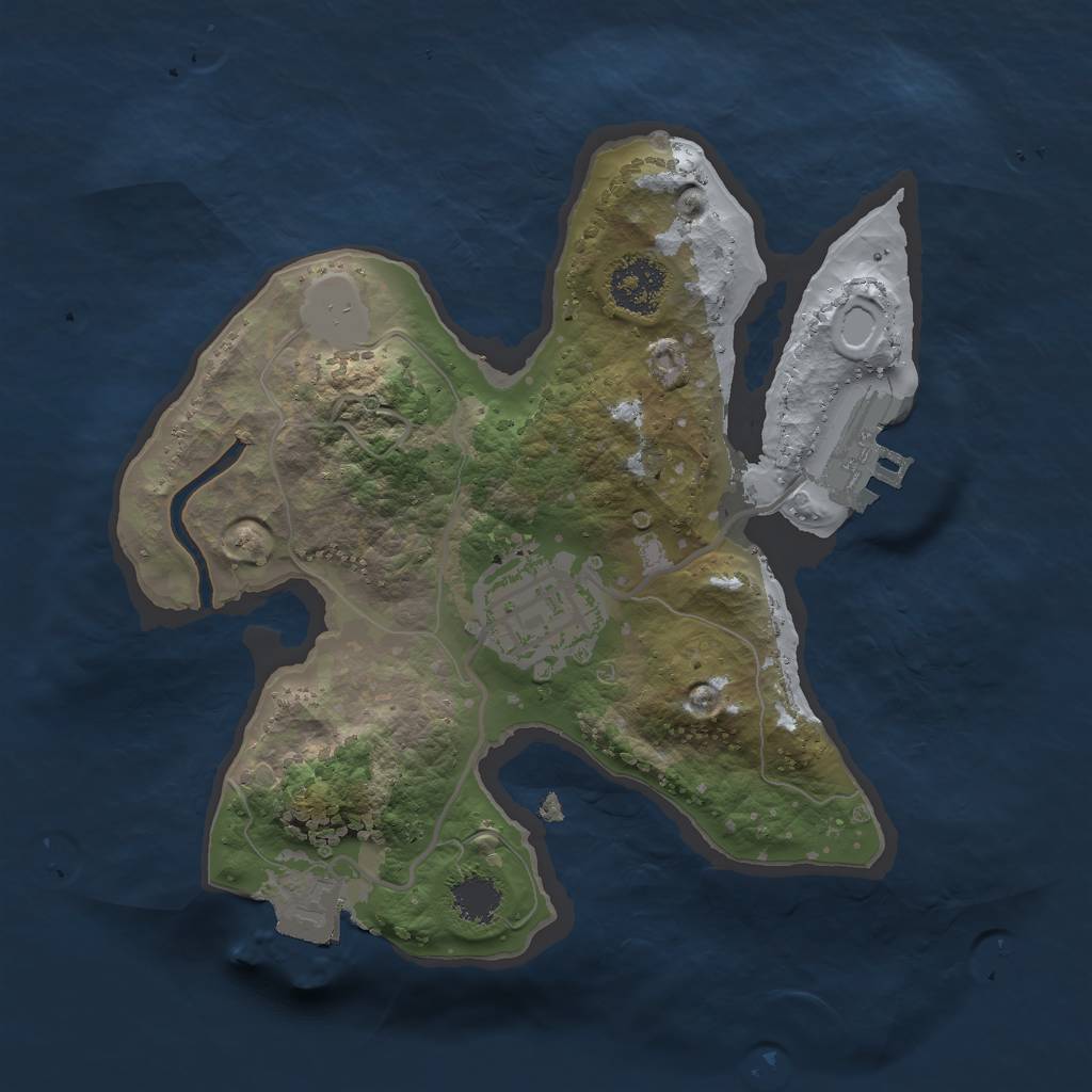 Rust Map: Procedural Map, Size: 2000, Seed: 47893, 5 Monuments