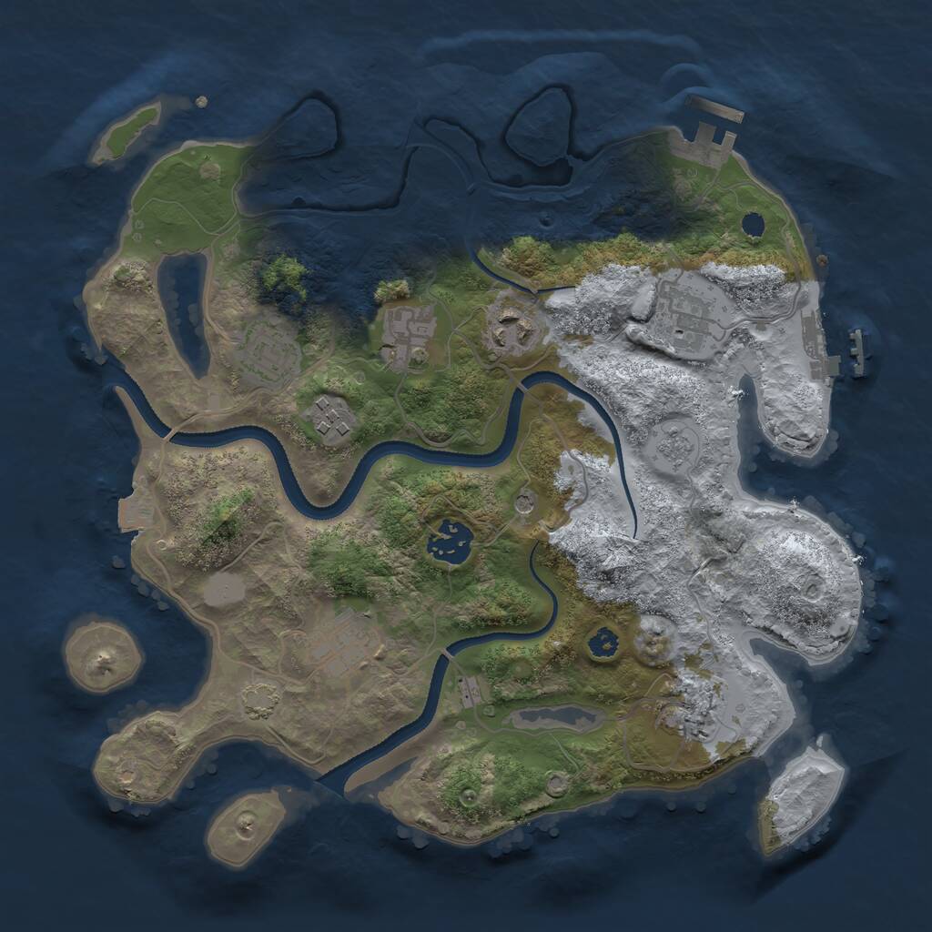 Rust Map: Procedural Map, Size: 3200, Seed: 19791227, 14 Monuments