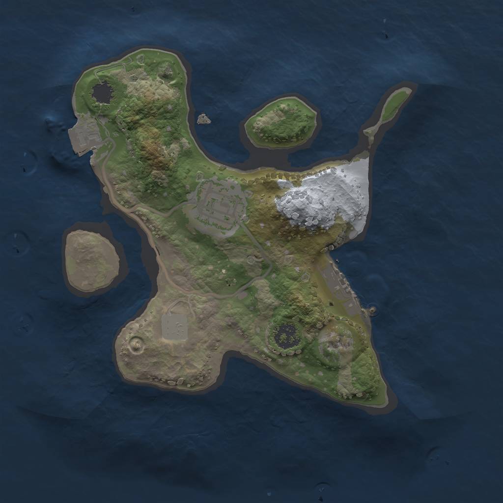 Rust Map: Procedural Map, Size: 2000, Seed: 786952054, 5 Monuments