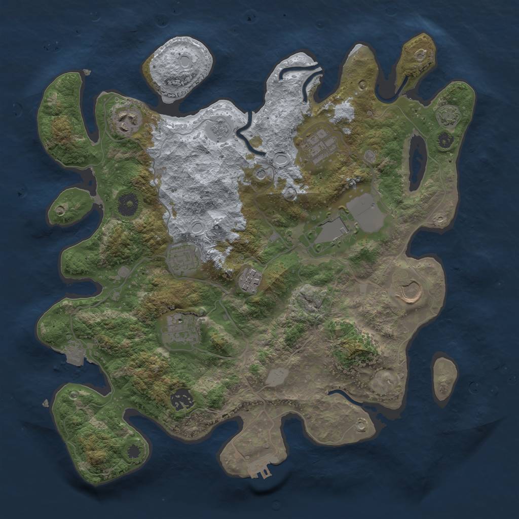 Rust Map: Procedural Map, Size: 3500, Seed: 53293345, 15 Monuments