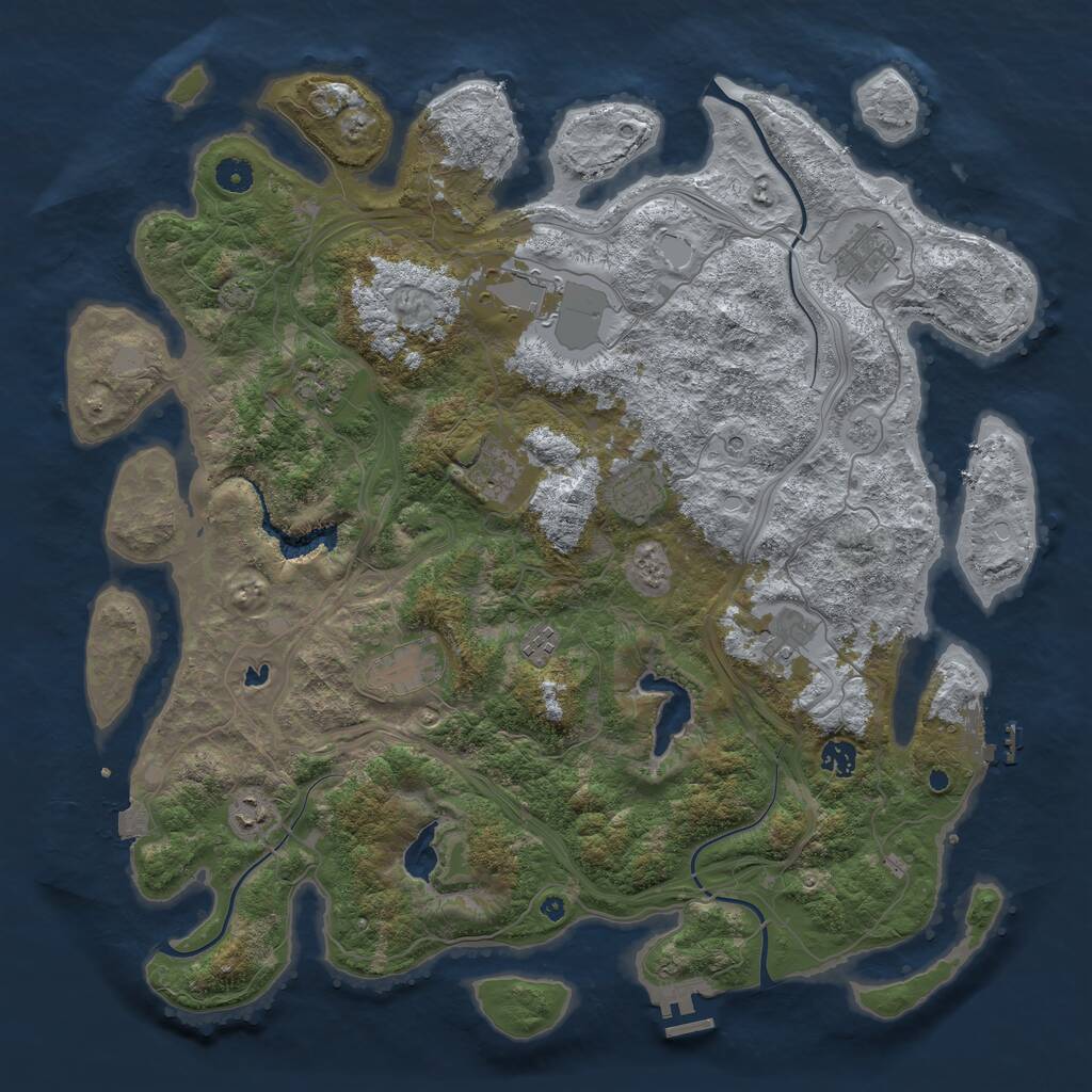 Rust Map: Procedural Map, Size: 4500, Seed: 230823, 16 Monuments