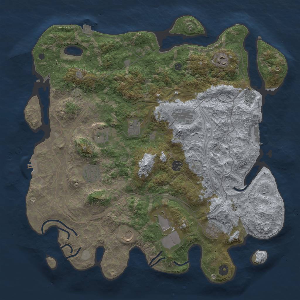 Rust Map: Procedural Map, Size: 4250, Seed: 30293660, 18 Monuments