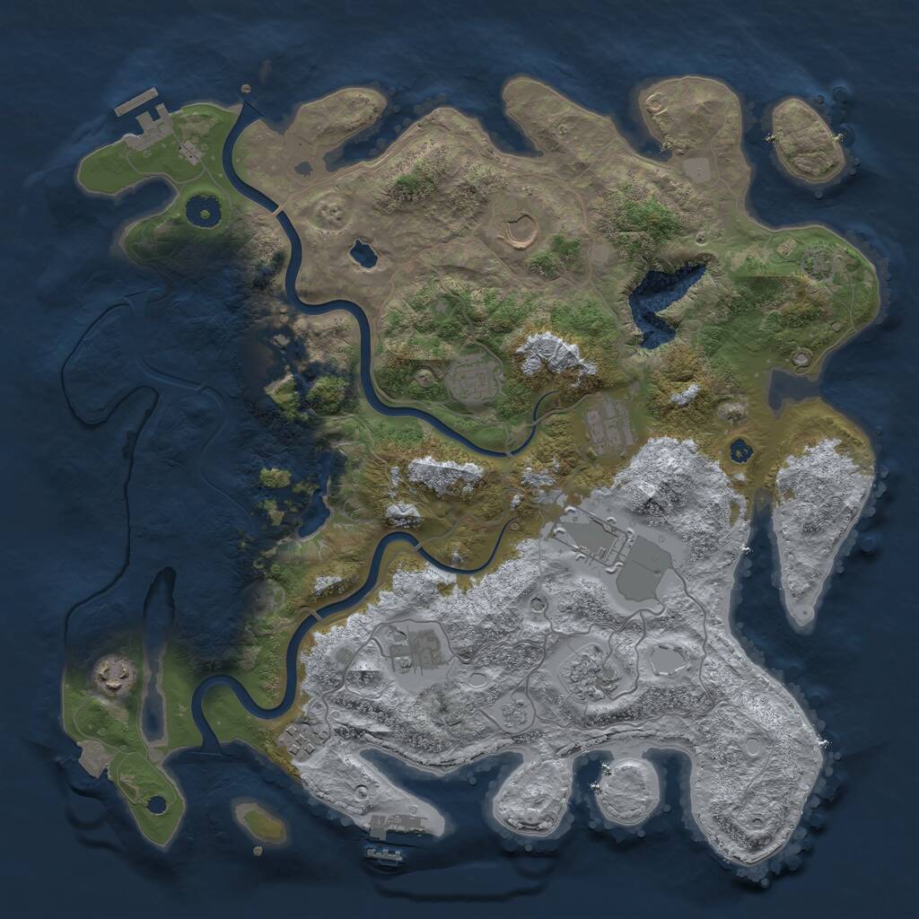 Rust Map: Procedural Map, Size: 4000, Seed: 384775694, 15 Monuments