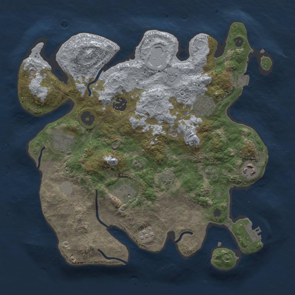 Rust Map: Procedural Map, Size: 3200, Seed: 2029836, 13 Monuments