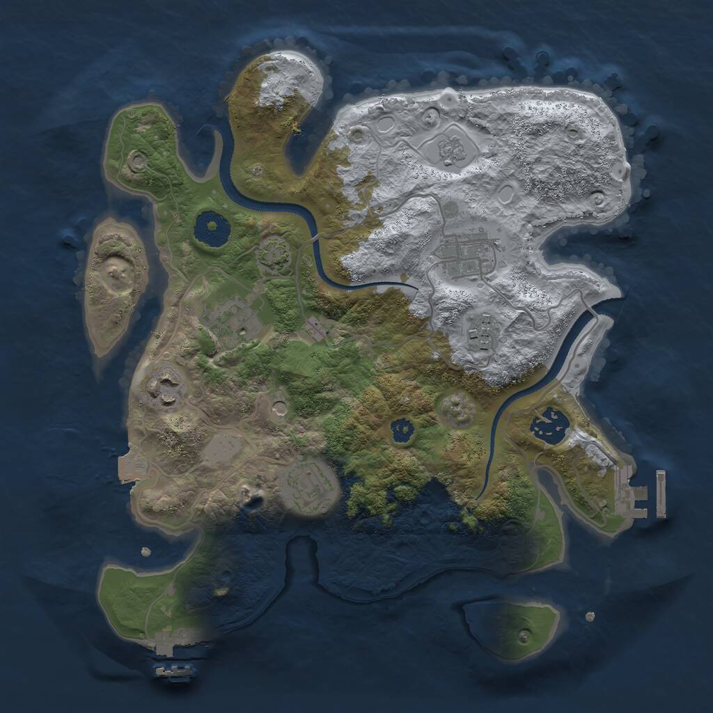 Rust Map: Procedural Map, Size: 3000, Seed: 230823, 12 Monuments