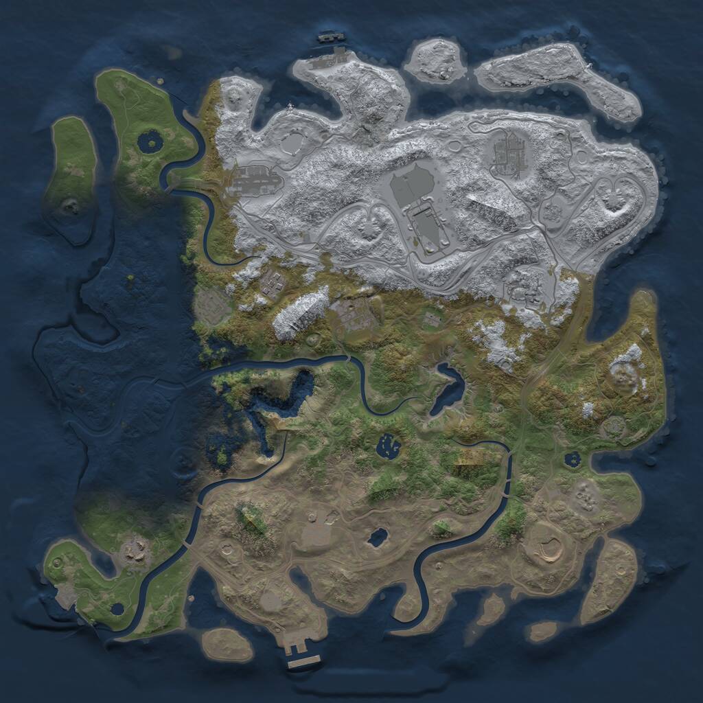 Rust Map: Procedural Map, Size: 4350, Seed: 23082023, 17 Monuments