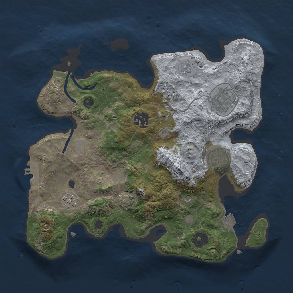 Rust Map: Procedural Map, Size: 2850, Seed: 64328, 11 Monuments