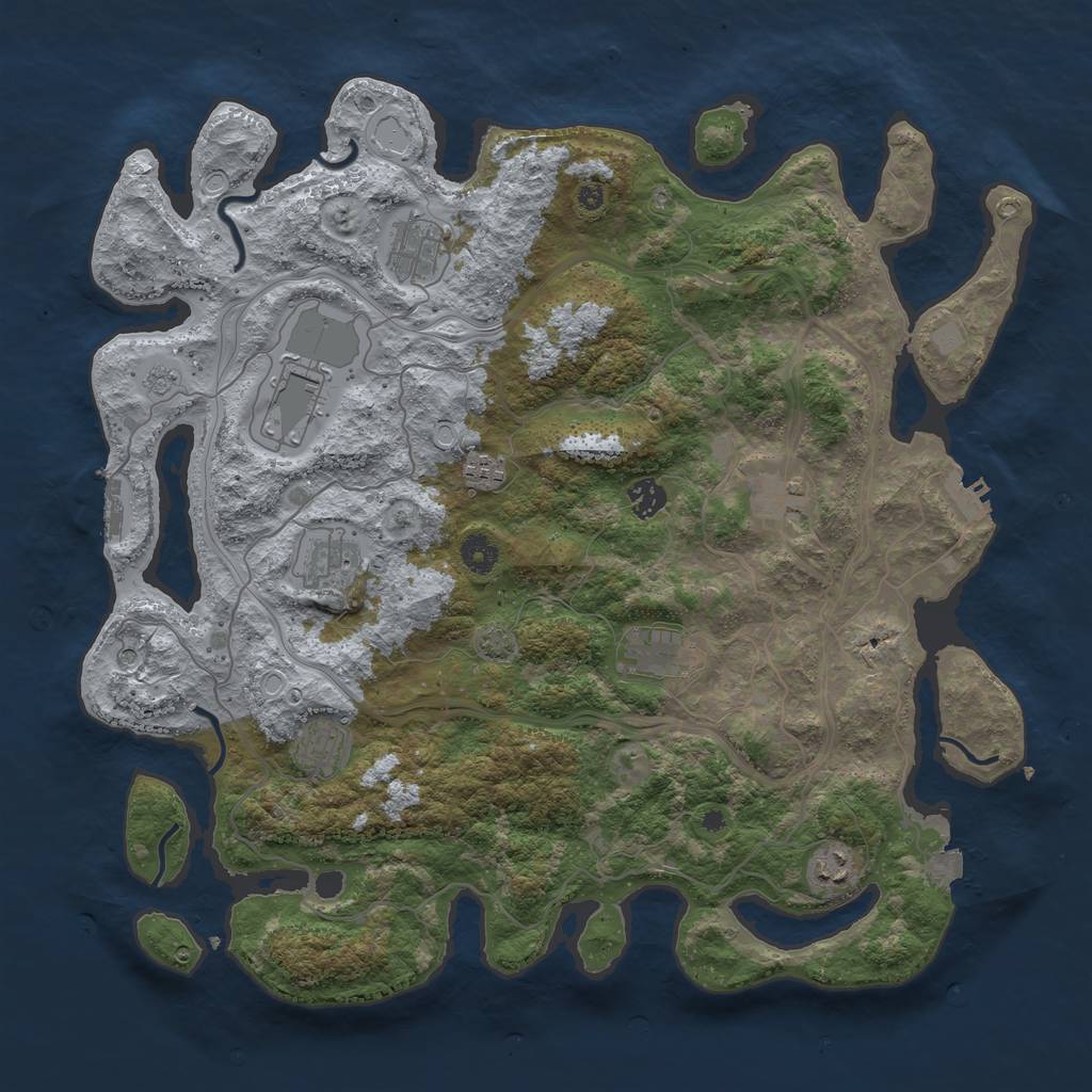 Rust Map: Procedural Map, Size: 4250, Seed: 1823465133, 17 Monuments