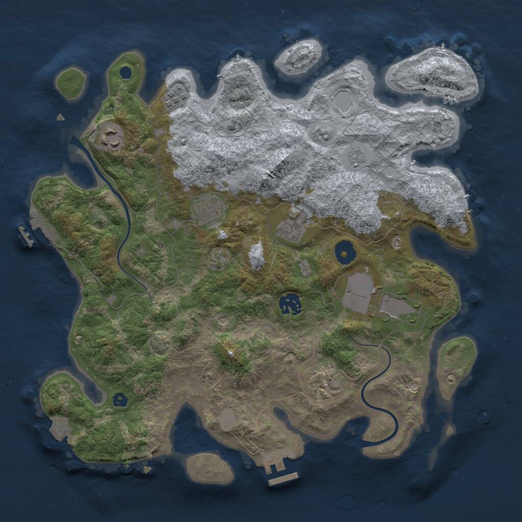 Rust Map: Procedural Map, Size: 3500, Seed: 23082023, 13 Monuments