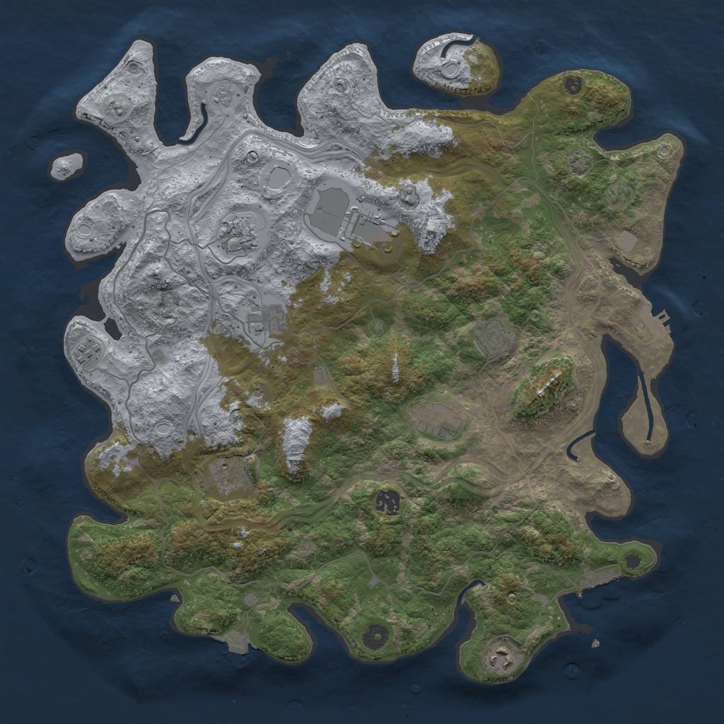 Rust Map: Procedural Map, Size: 4250, Seed: 836429069, 17 Monuments