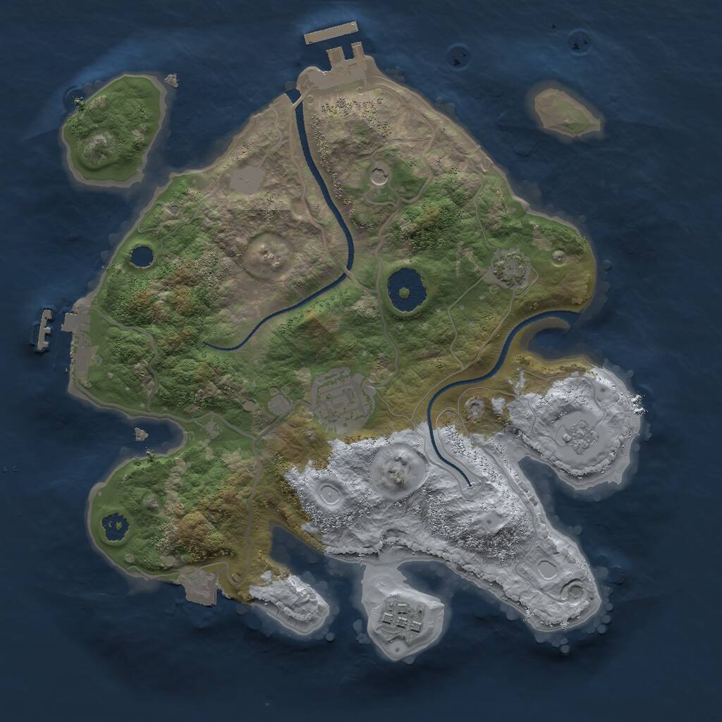 Rust Map: Procedural Map, Size: 2700, Seed: 576350519, 8 Monuments