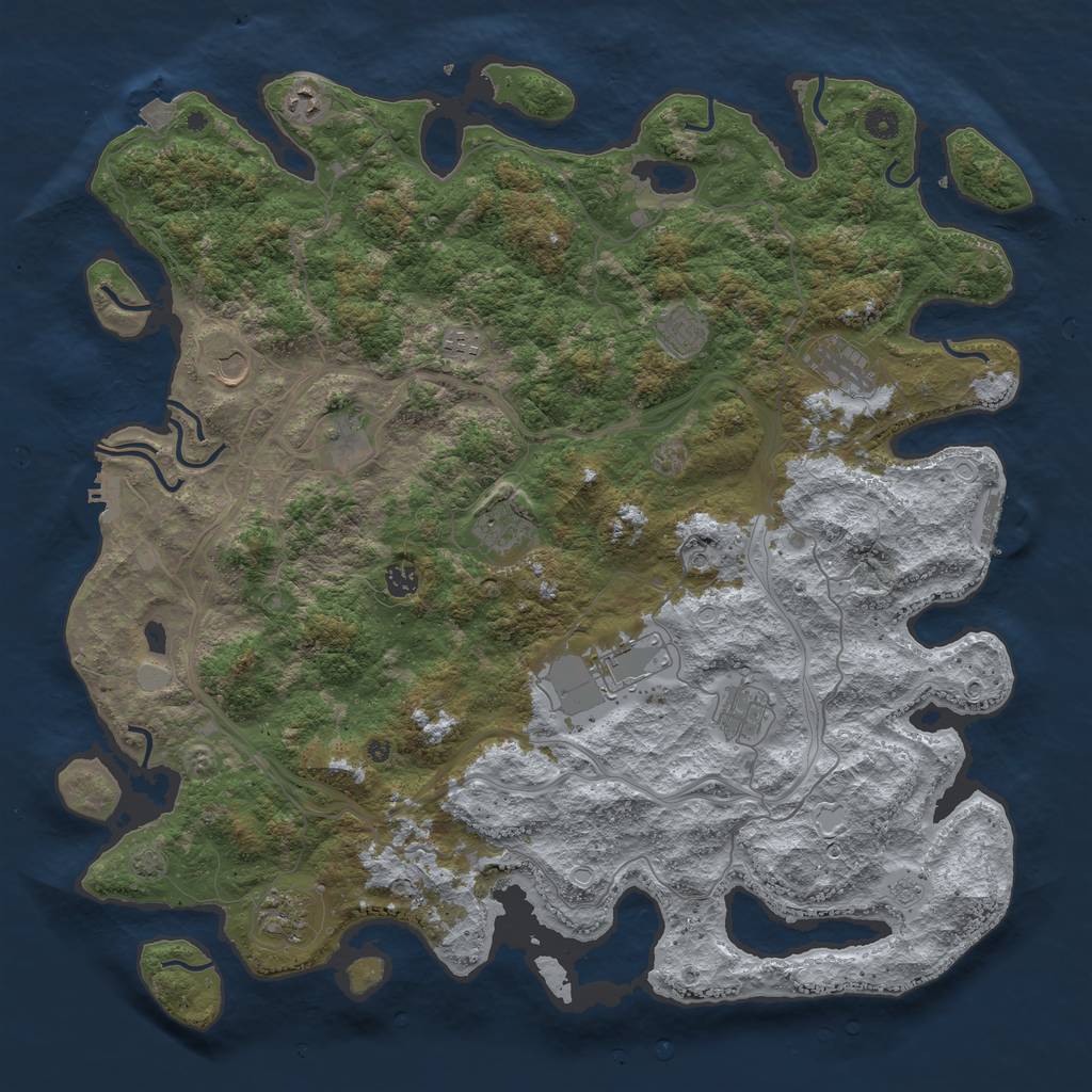 Rust Map: Procedural Map, Size: 4800, Seed: 610523312, 19 Monuments