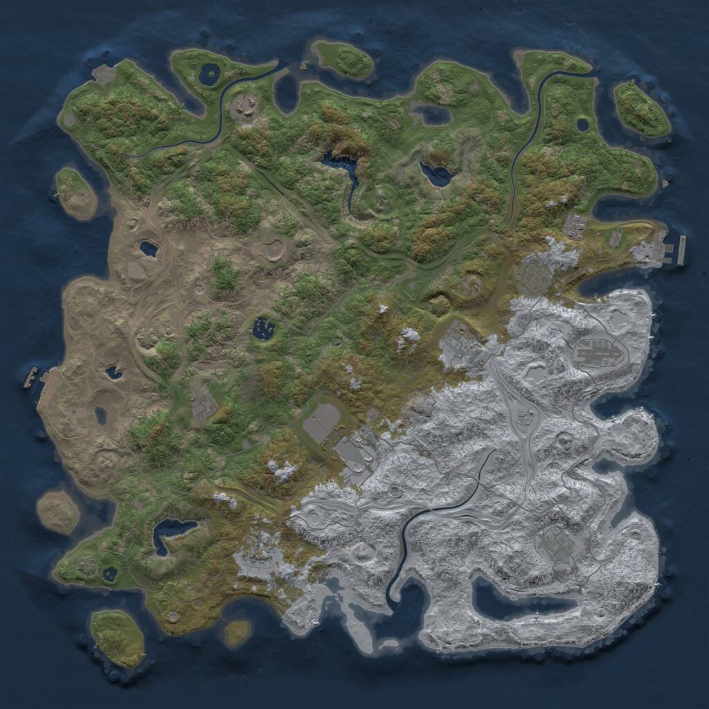 Rust Map: Procedural Map, Size: 4800, Seed: 610523312, 17 Monuments