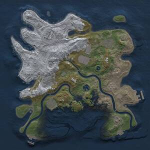 Thumbnail Rust Map: Procedural Map, Size: 3500, Seed: 407945471, 14 Monuments