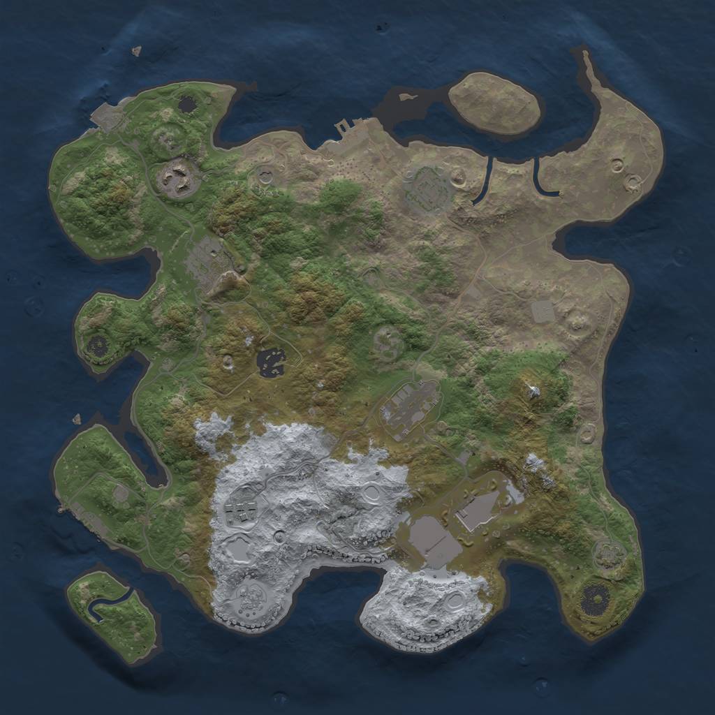 Rust Map: Procedural Map, Size: 3500, Seed: 39154104, 15 Monuments