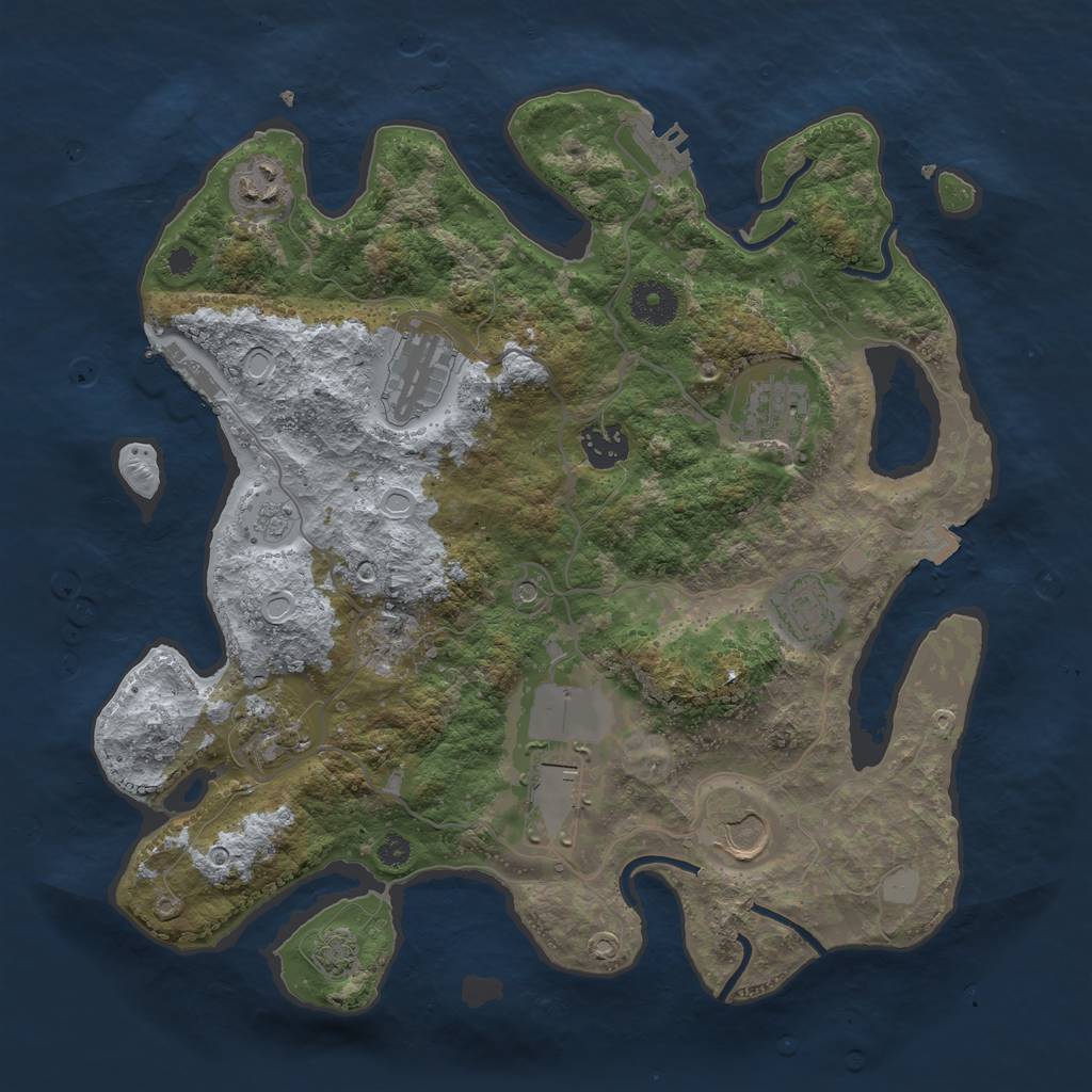 Rust Map: Procedural Map, Size: 3500, Seed: 1748826193, 16 Monuments
