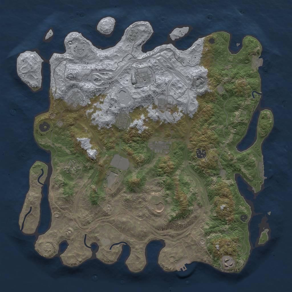 Rust Map: Procedural Map, Size: 4250, Seed: 53153, 19 Monuments