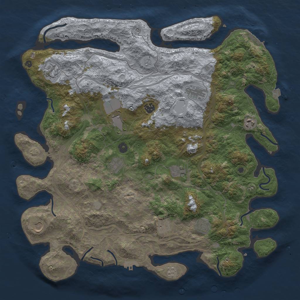 Rust Map: Procedural Map, Size: 4500, Seed: 17618994, 19 Monuments