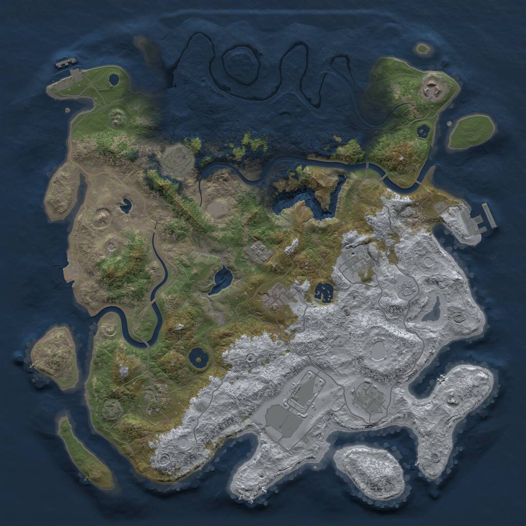 Rust Map: Procedural Map, Size: 4000, Seed: 188235001, 15 Monuments