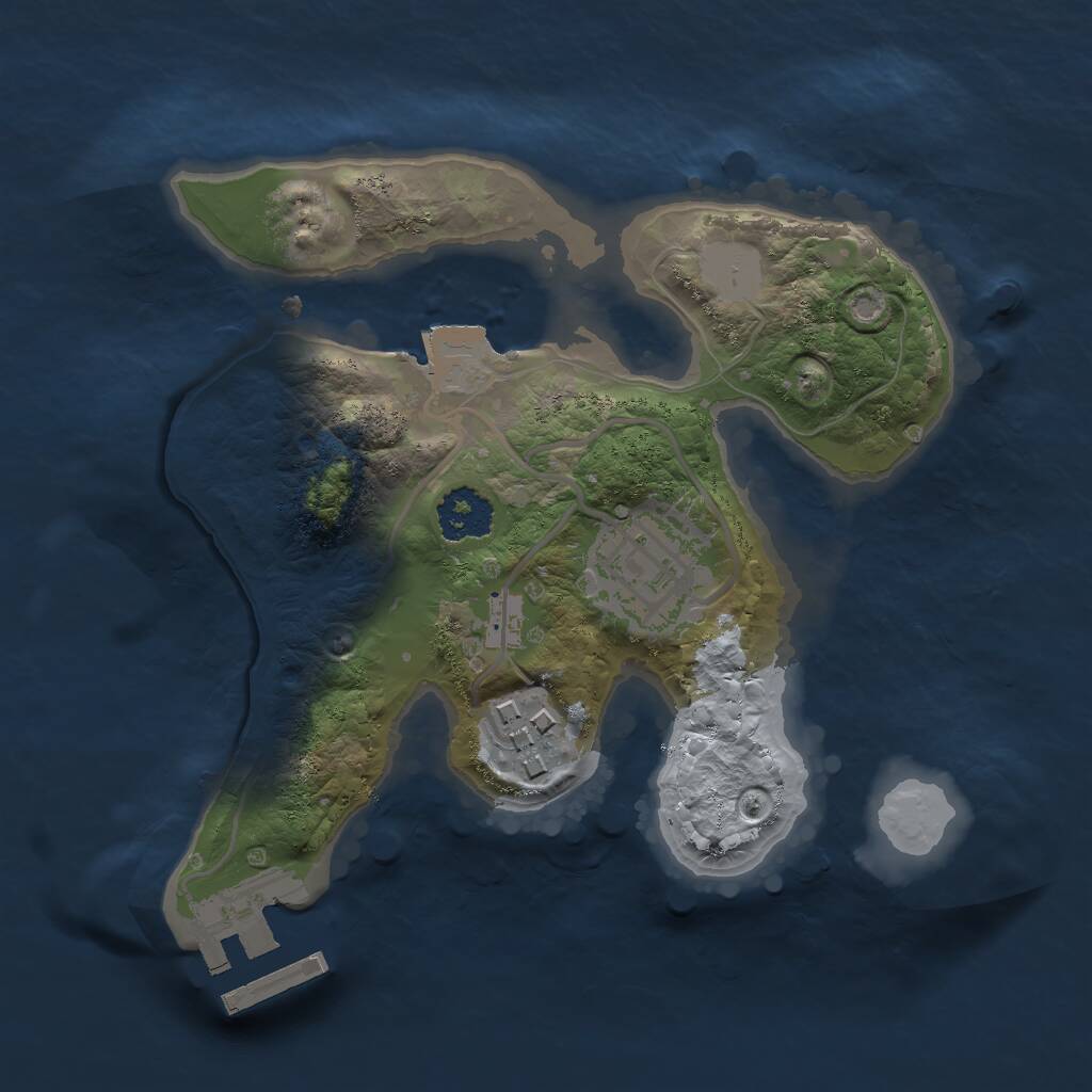 Rust Map: Procedural Map, Size: 2000, Seed: 807, 4 Monuments