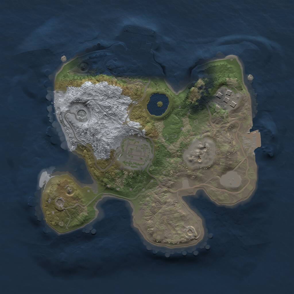 Rust Map: Procedural Map, Size: 2000, Seed: 305642, 5 Monuments