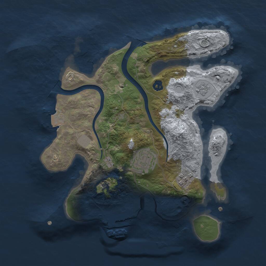 Rust Map: Procedural Map, Size: 2500, Seed: 979066072, 6 Monuments