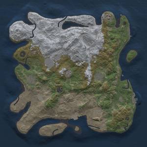 Thumbnail Rust Map: Procedural Map, Size: 3750, Seed: 834305836, 17 Monuments