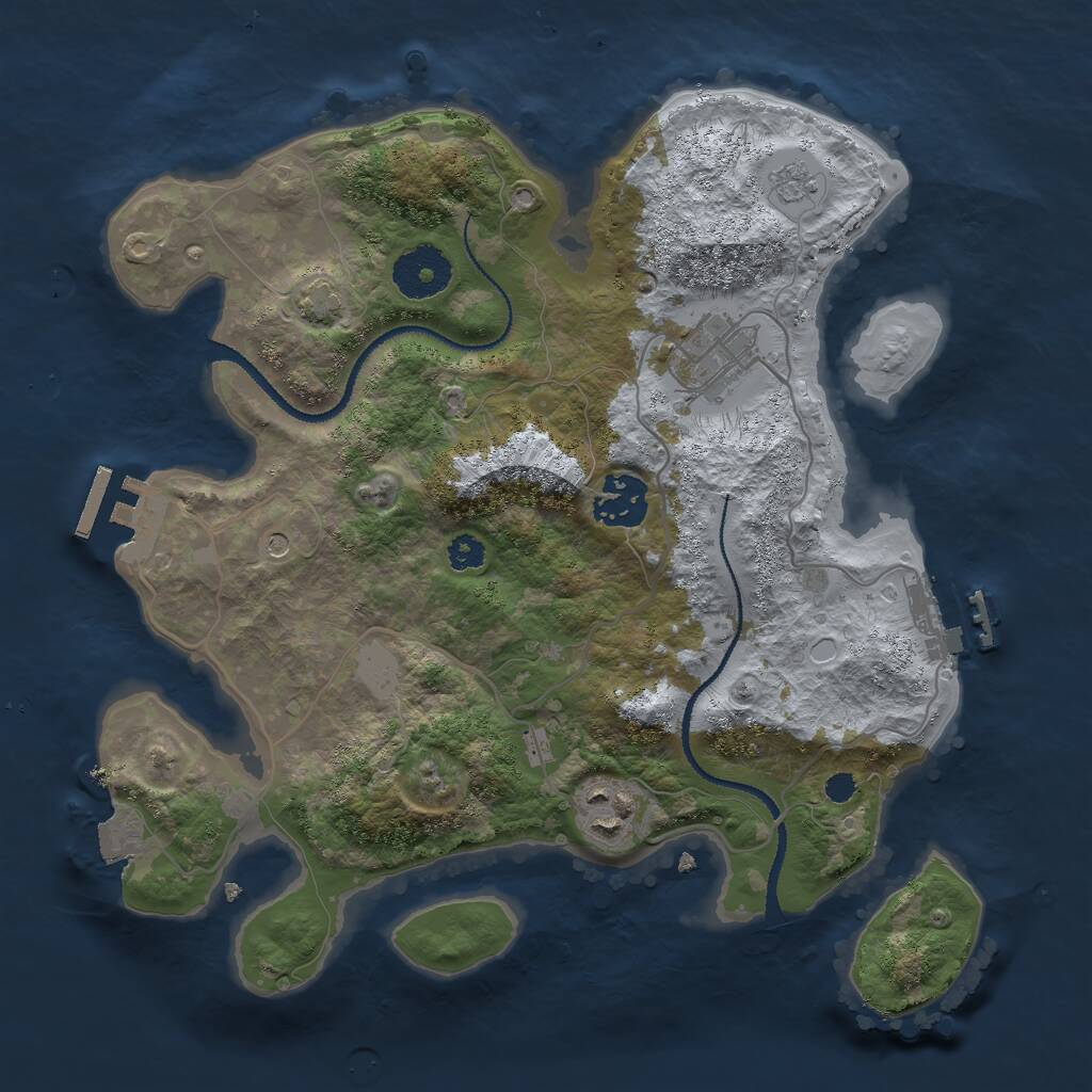 Rust Map: Procedural Map, Size: 3000, Seed: 5482, 9 Monuments