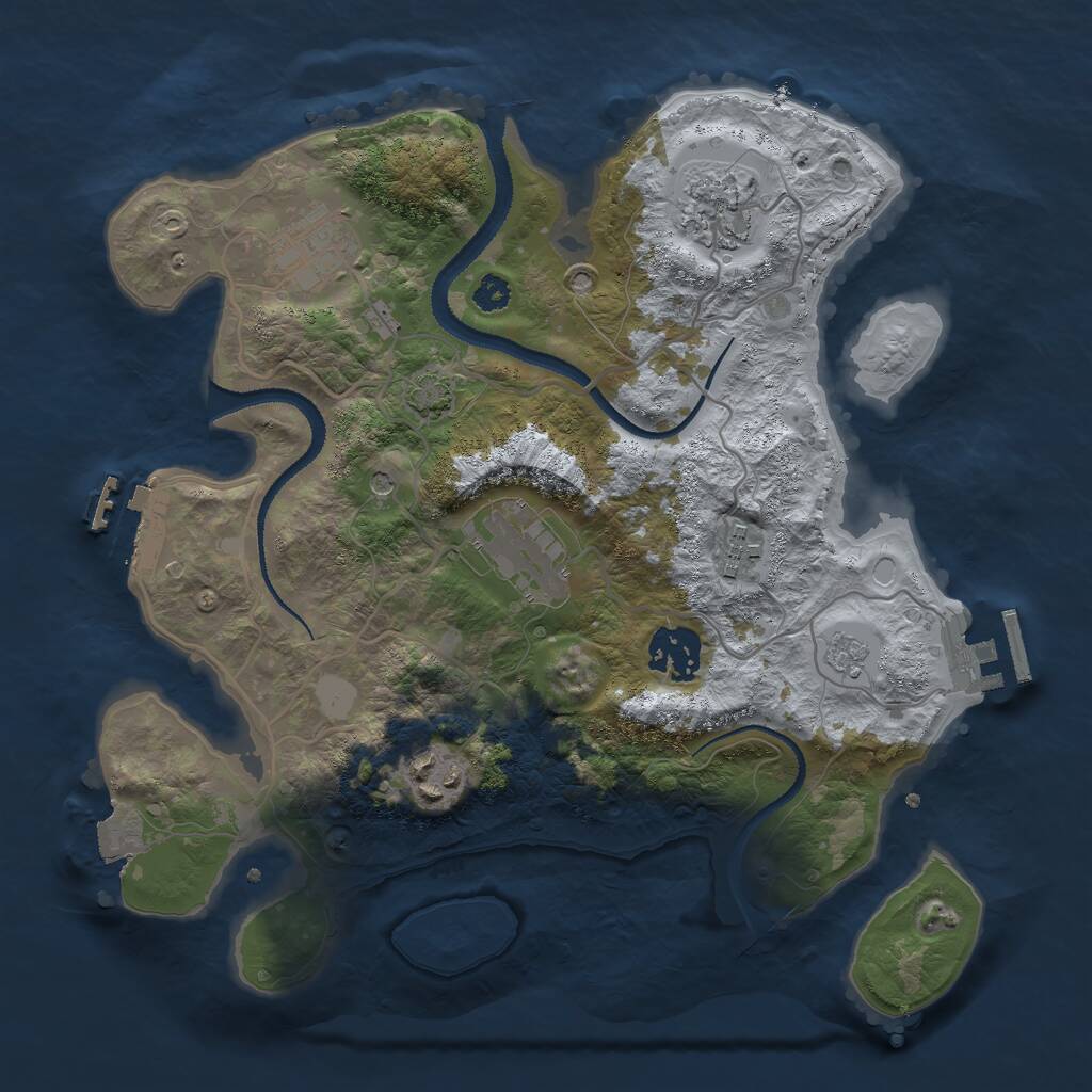 Rust Map: Procedural Map, Size: 3000, Seed: 5482, 12 Monuments