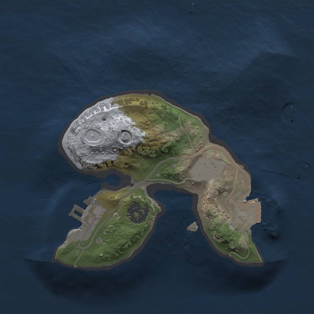 Rust Map: Procedural Map, Size: 1500, Seed: 12343, 4 Monuments