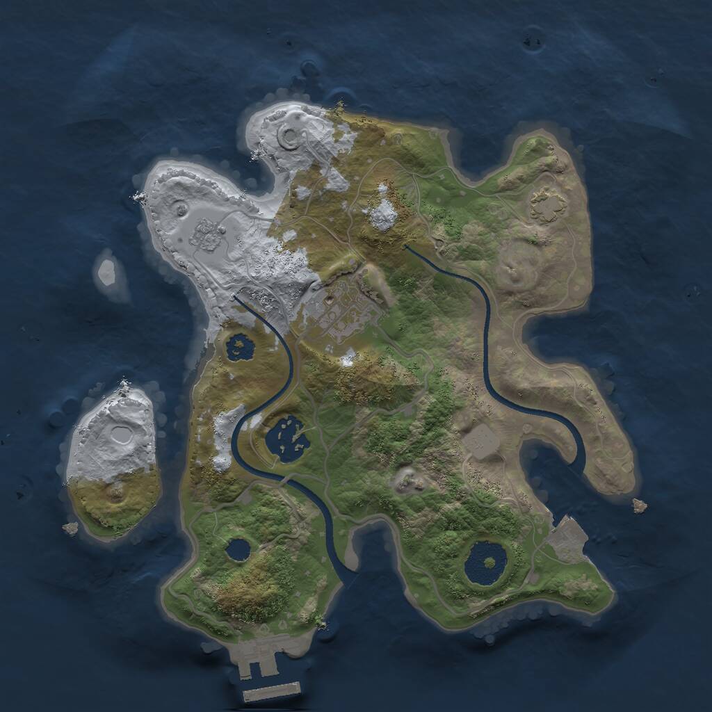 Rust Map: Procedural Map, Size: 2500, Seed: 159237, 6 Monuments
