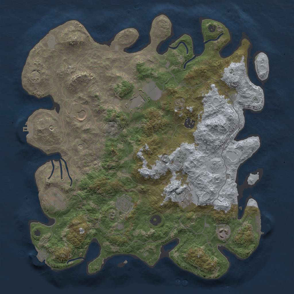 Rust Map: Procedural Map, Size: 4000, Seed: 357555376, 16 Monuments