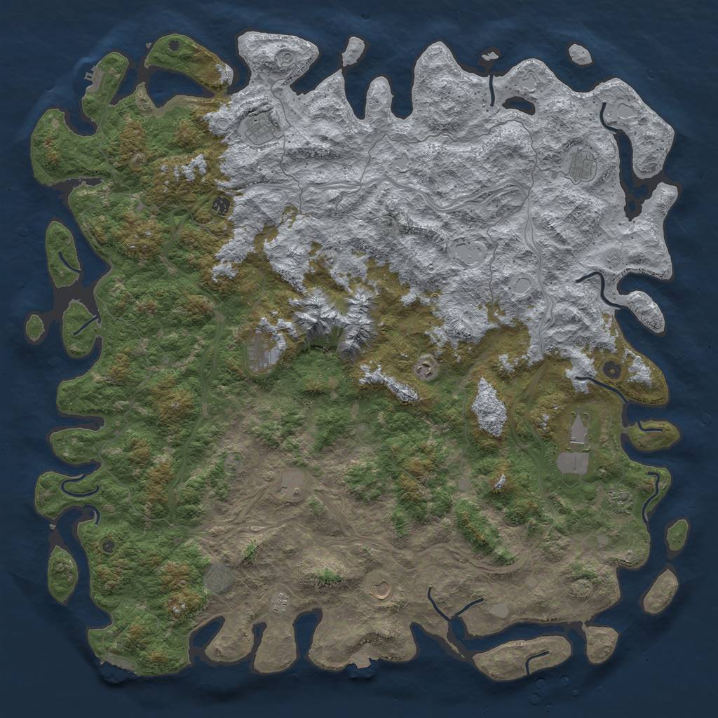 Rust Map: Procedural Map, Size: 6000, Seed: 675607491, 19 Monuments