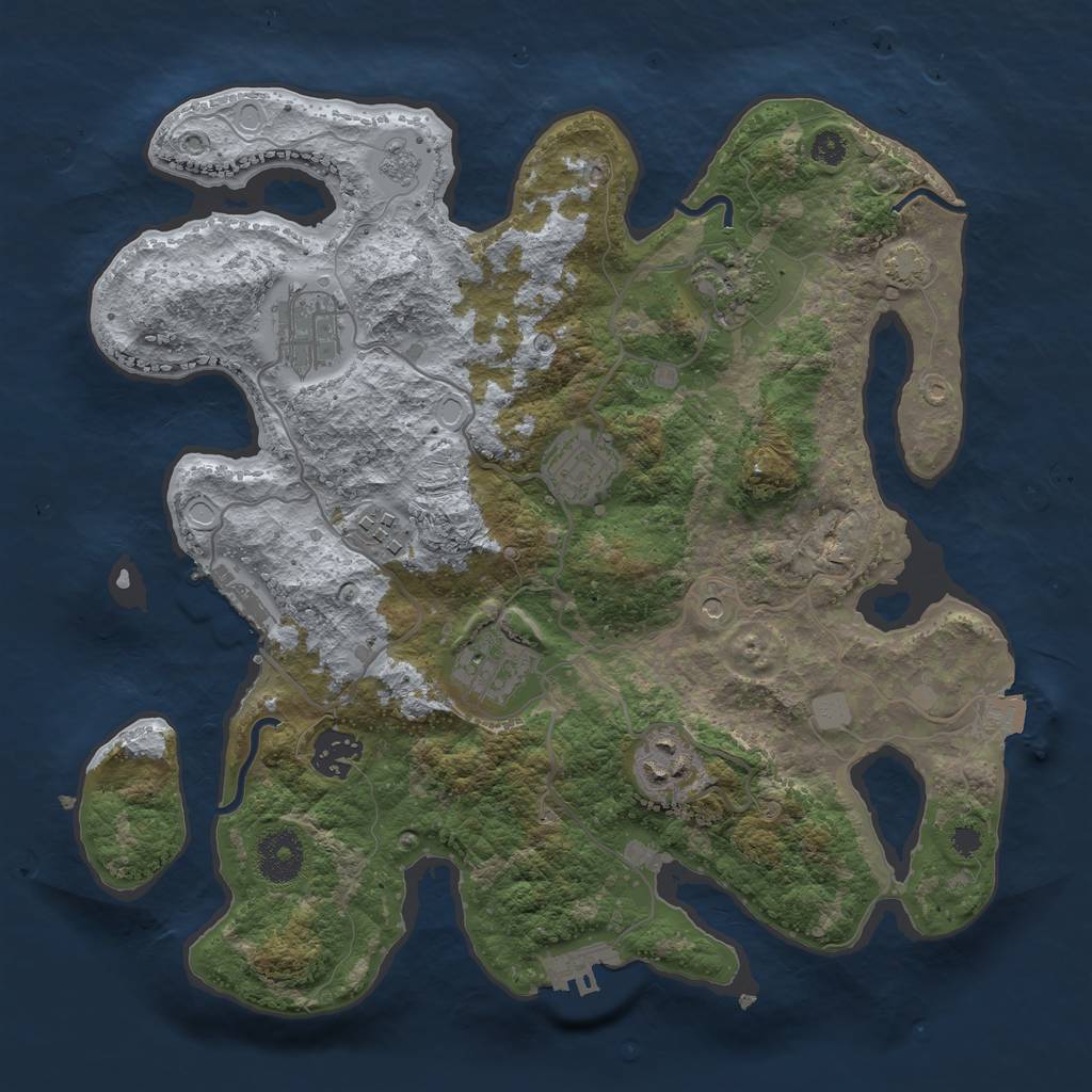 Rust Map: Procedural Map, Size: 3300, Seed: 159237, 15 Monuments