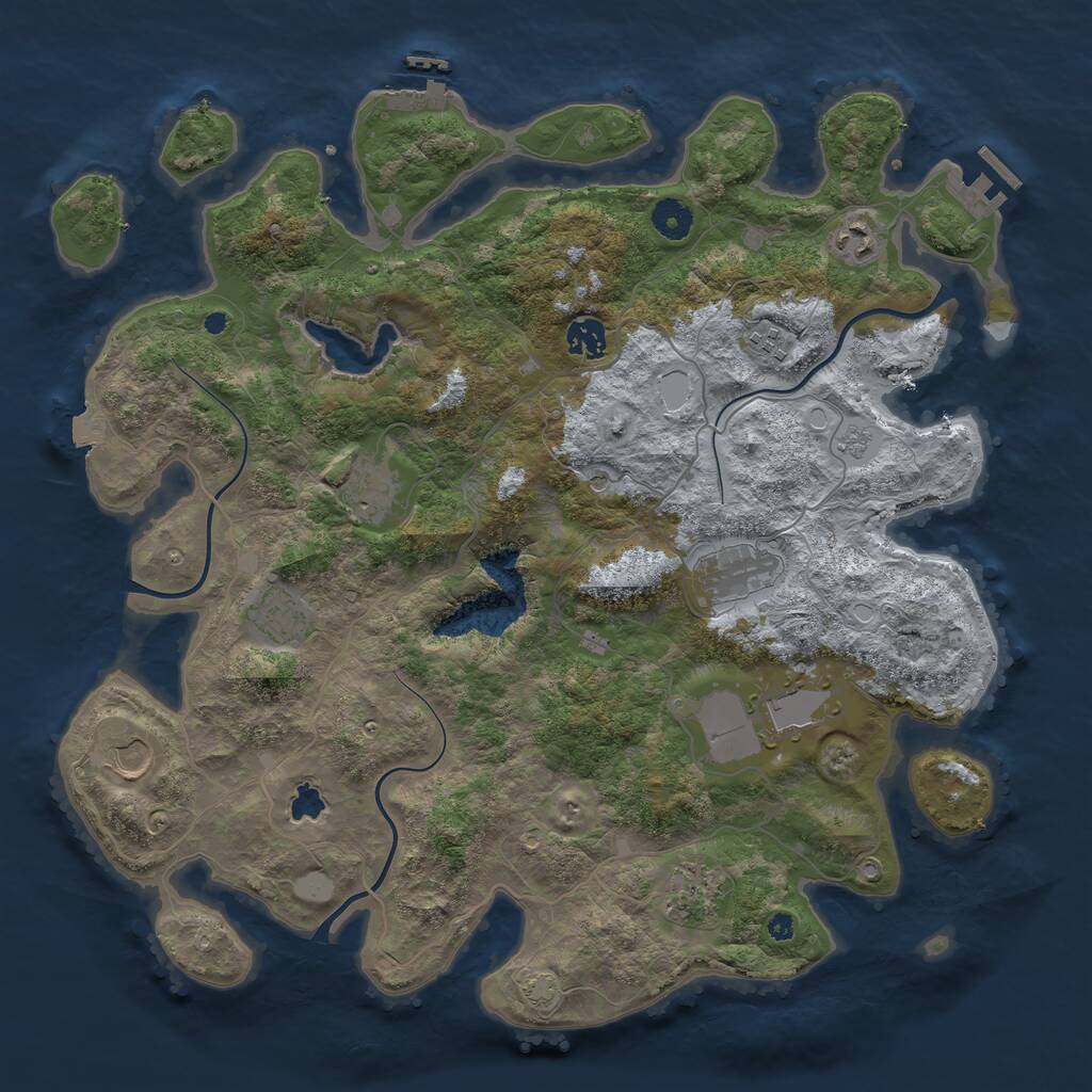 Rust Map: Procedural Map, Size: 4050, Seed: 1918154781, 15 Monuments