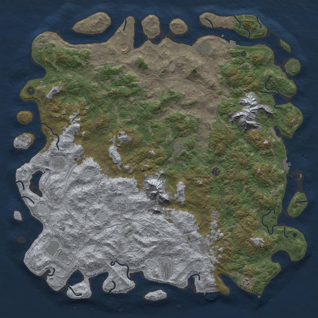 Rust Map: Procedural Map, Size: 6000, Seed: 902758694, 19 Monuments
