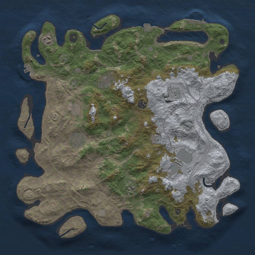 Rust Map: Procedural Map, Size: 4250, Seed: 22794, 17 Monuments