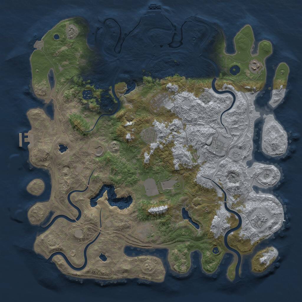 Rust Map: Procedural Map, Size: 4500, Seed: 237434238, 16 Monuments