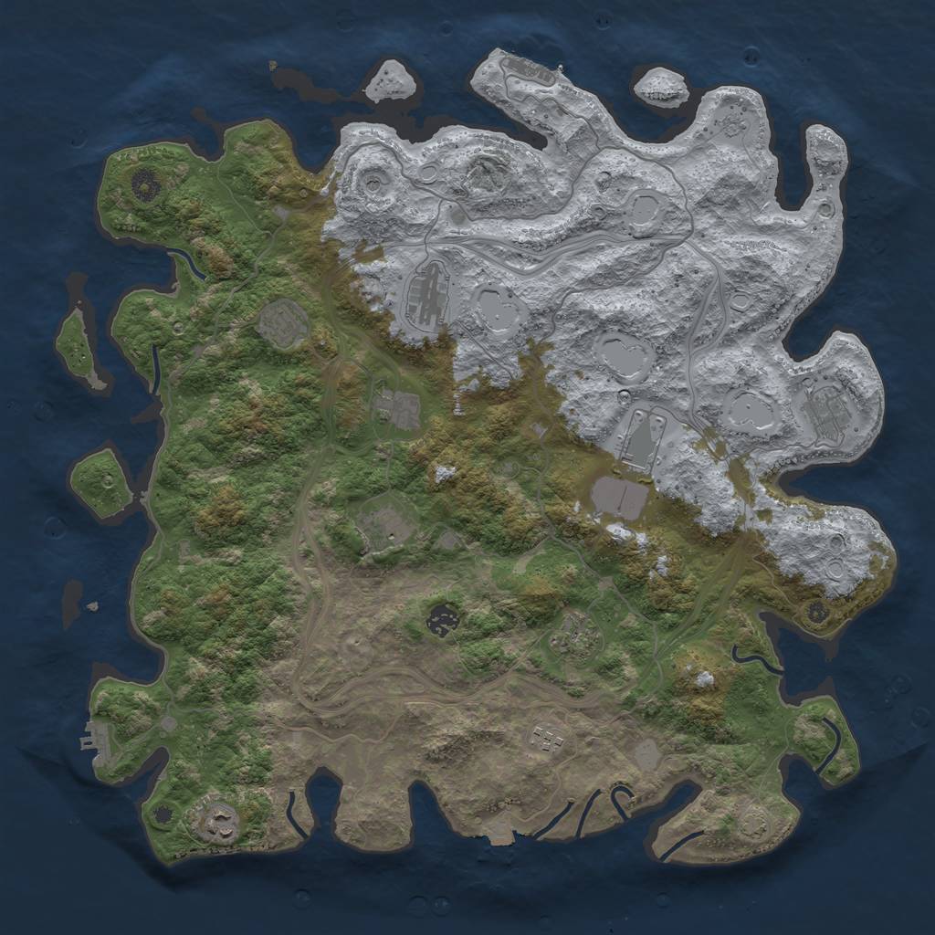 Rust Map: Procedural Map, Size: 4500, Seed: 7794, 18 Monuments