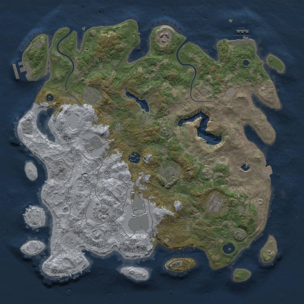 Rust Map: Procedural Map, Size: 4000, Seed: 1966180085, 15 Monuments