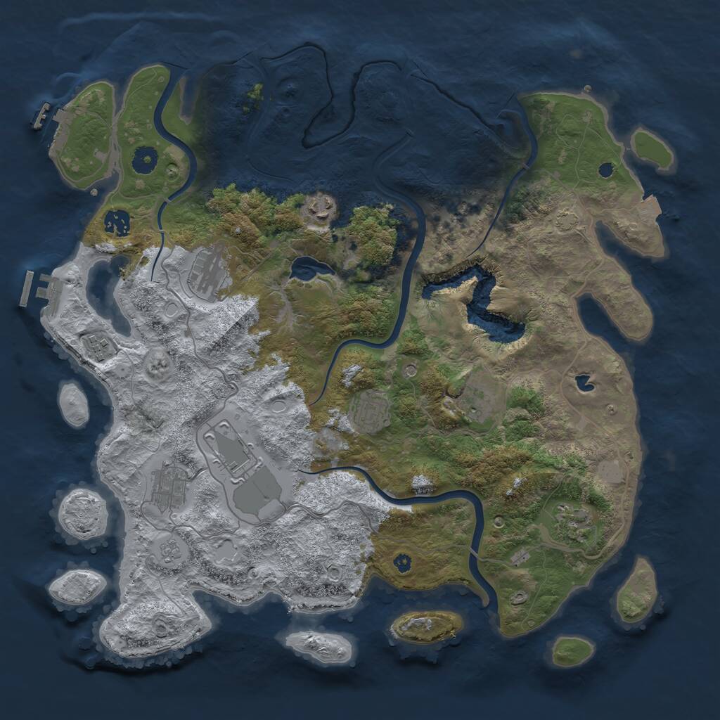 Rust Map: Procedural Map, Size: 4000, Seed: 1966180085, 15 Monuments